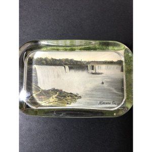 Antique Glass Paper Weight Niagara Falls Clean, cl